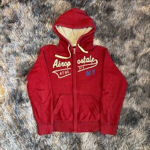 Aeropostale Maroon Zip-Up Hoodie Women’s Size XS